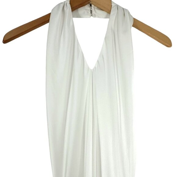 Show Me Your Mumu Jasmine White Satin Halter Maxi Dress Size Medium - Picture 6 of 11